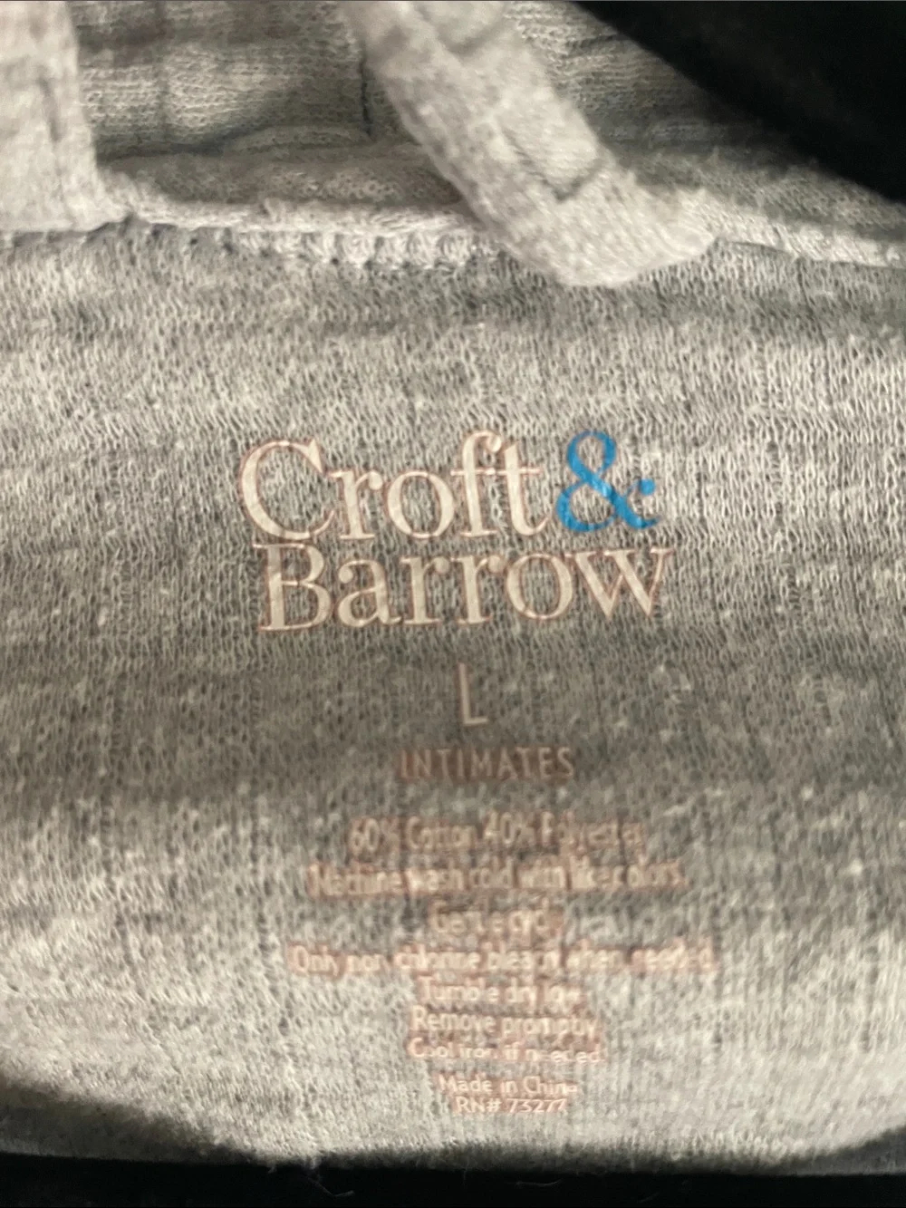 croft & barrow Light Gray Waffle Knit Robe